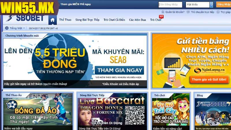 Các bộ môn thể thao do Sbobet Win55 cung cấp